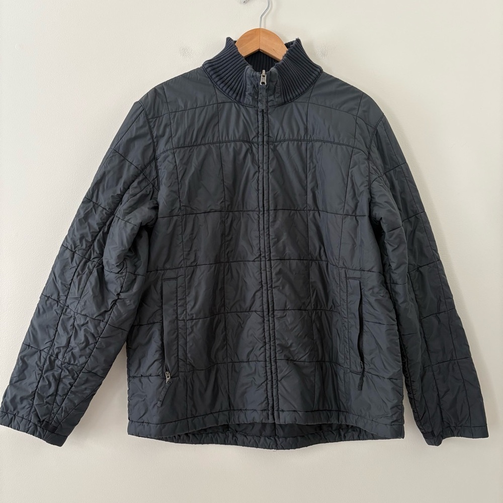 LL Bean Thinsulate Quilted Puffer Jacket‎ Mens Distressed Collar Black Size XL